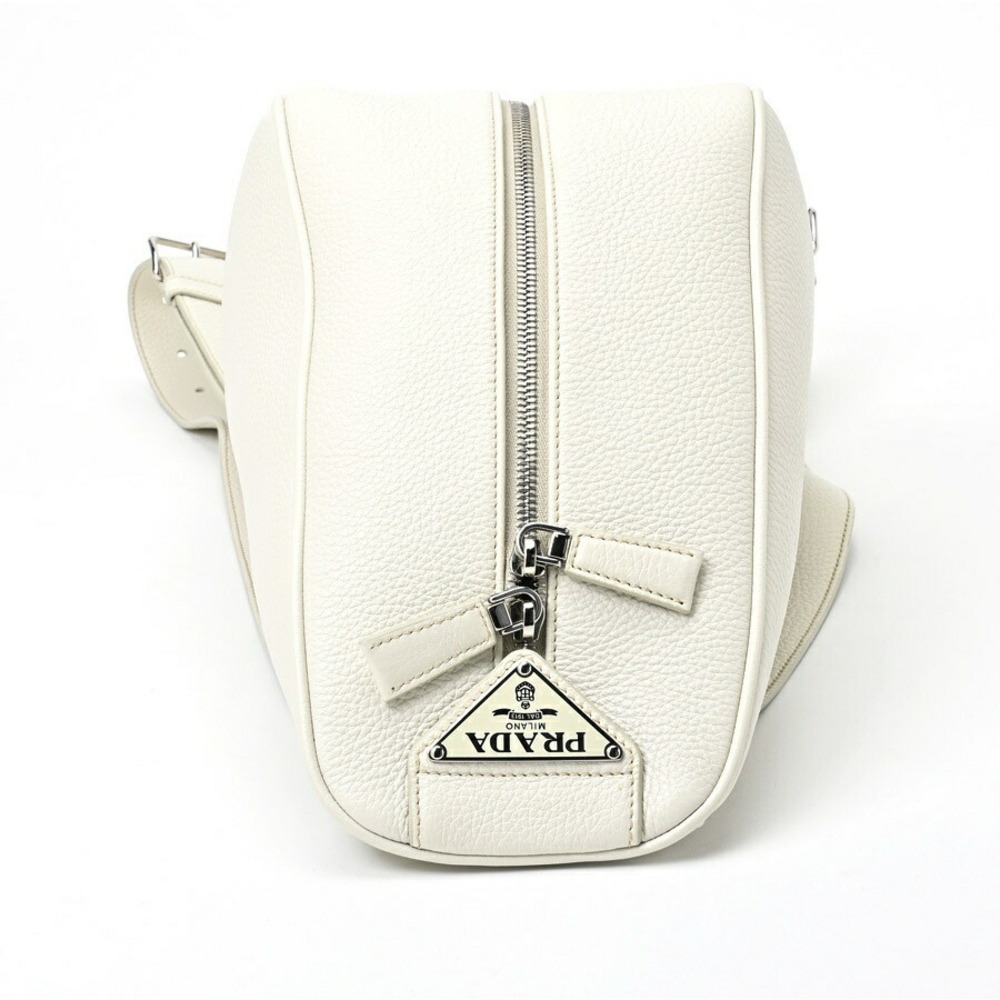 Prada Vitello White Triangle Backpack - image 5